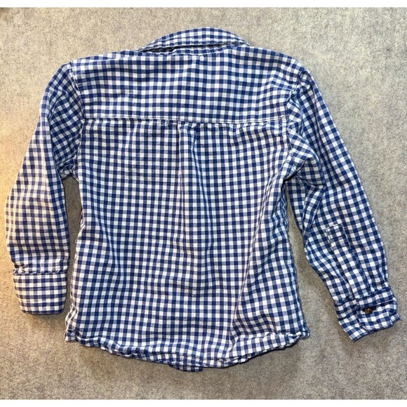 Carters Boys Size 3T Long Sleeve Button Up Blue White Check - Picture 4 of 4